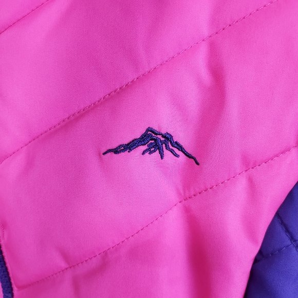 Pacific Trails Puffer hooded jacket Scarf pink Purple size M 10-12 - Picture 5 of 10